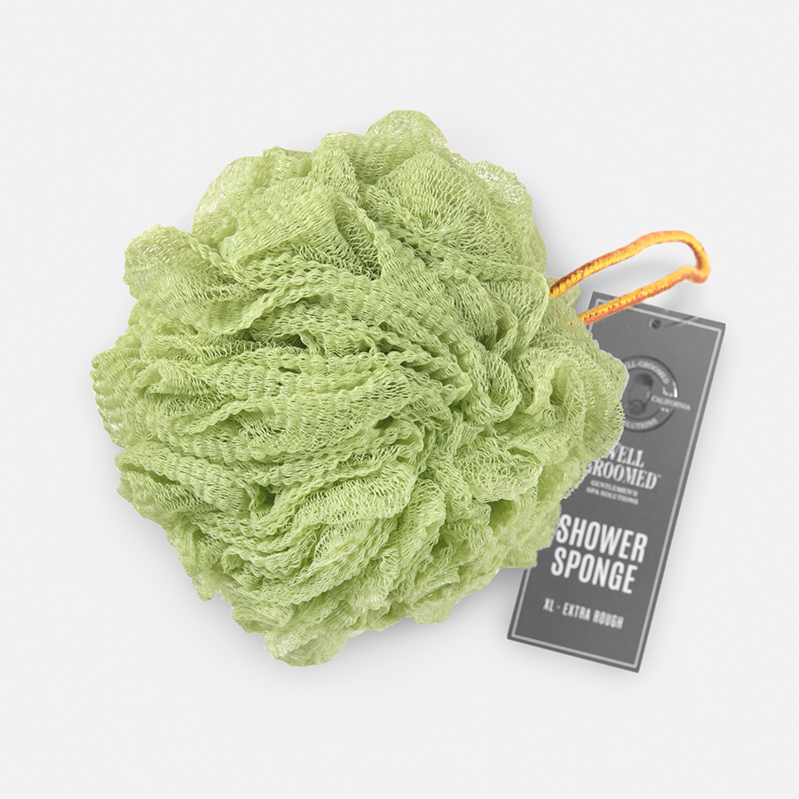 Jumbo Extra Rough Shower Sponge - Sage Green