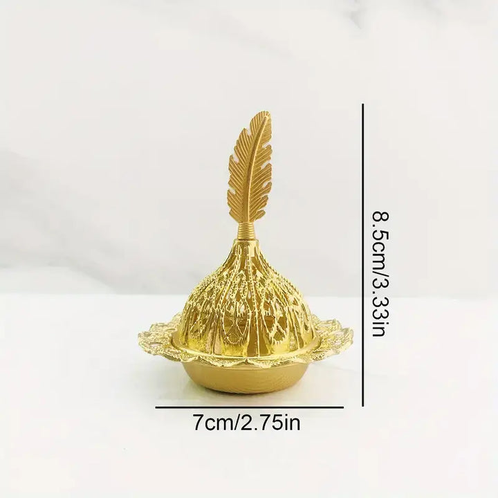 Golden Incense Burner - Feather