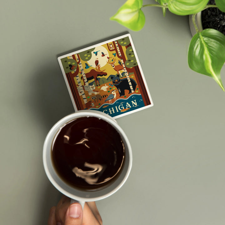 Michigan Forest Animals - Ceramic Coaster