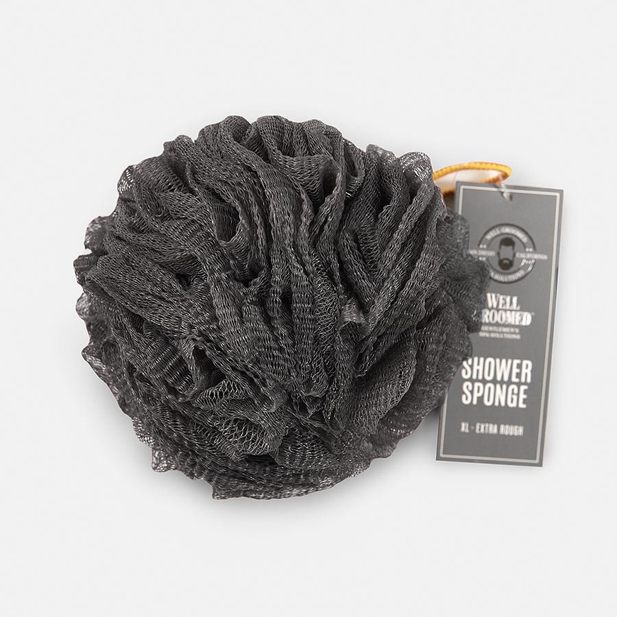 Jumbo Extra Rough Shower Sponge - Charcoal