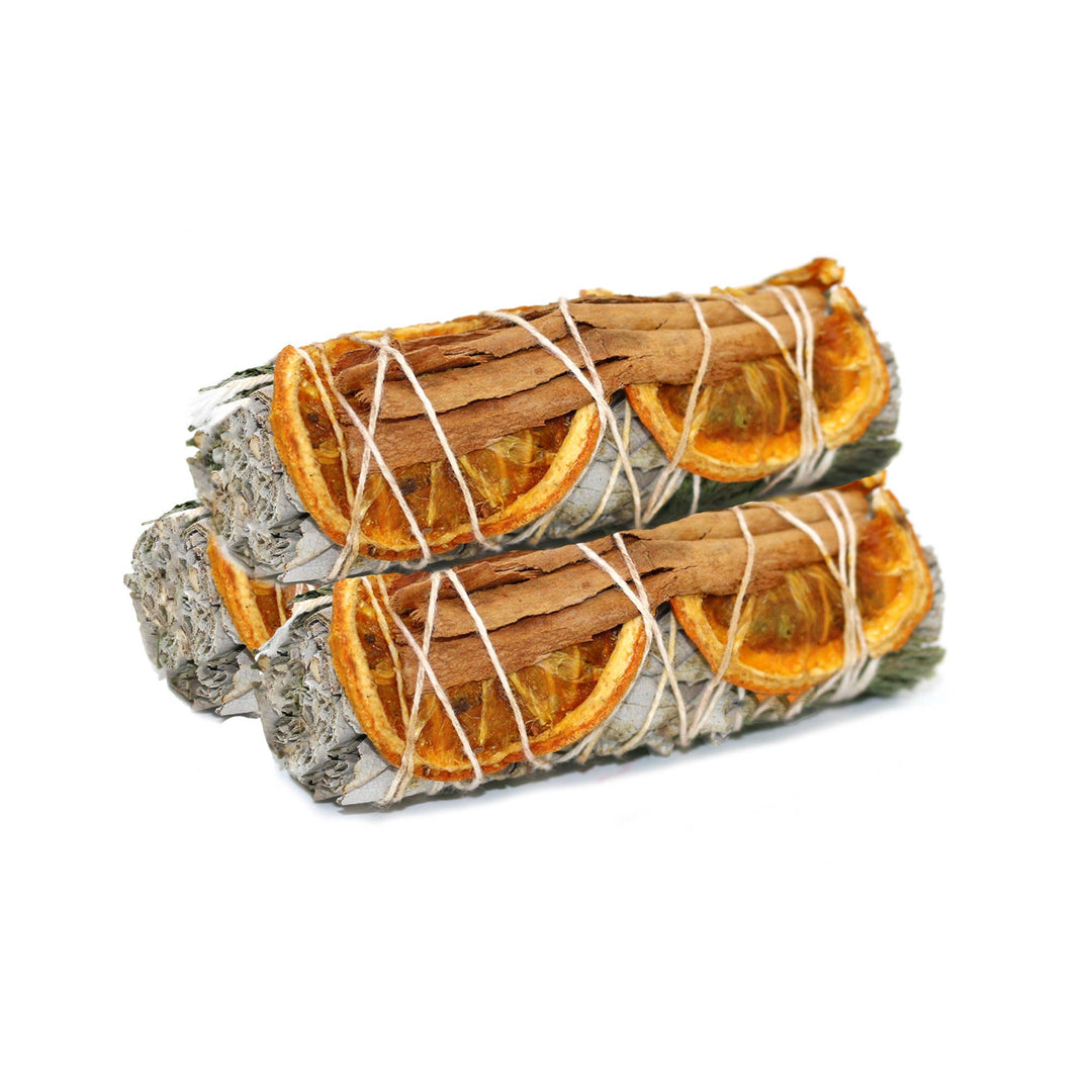 White Sage, Cinnamon & Orange Smudge Stick