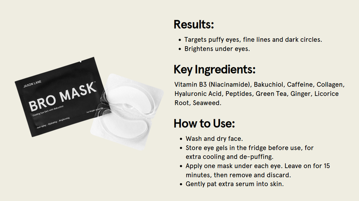 Bro Mask Eye Gels - Hydrogel Cooling Eye Gel (Single)