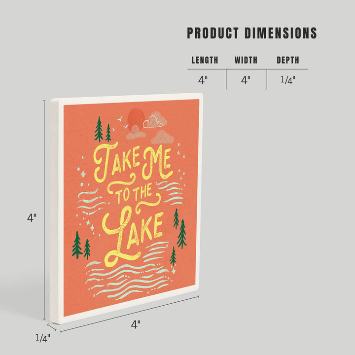 Take Me To The Lake - Ceramic Coaster