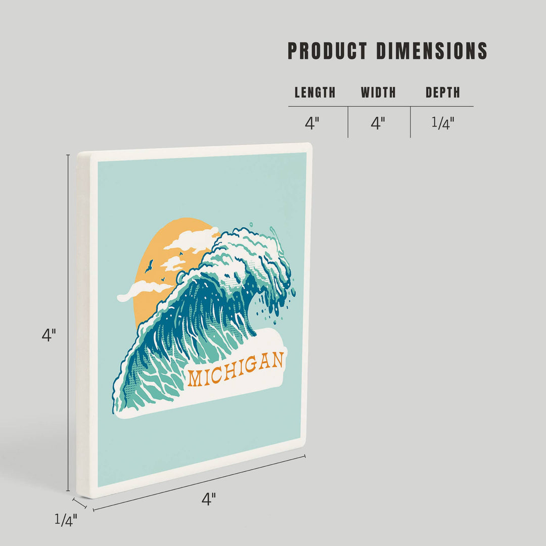 Michigan Waves - Ceramic Coaster