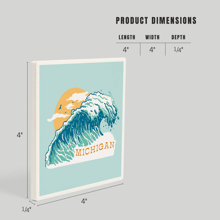 Michigan Waves - Ceramic Coaster