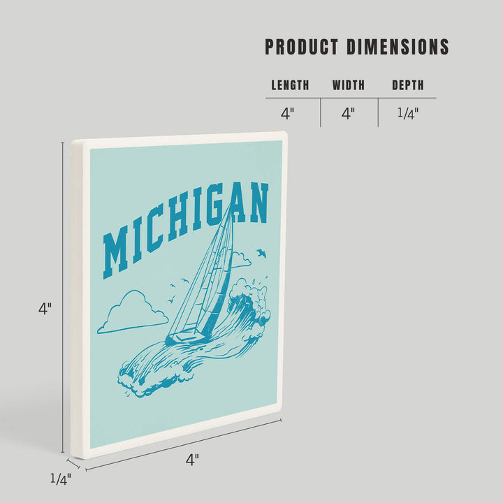 Michigan Sailboat - Ceramic Coaster