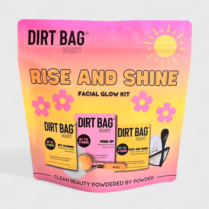 Rise N Shine Vegan Facial Glow Gift Set - Masks, Roller, Bowl
