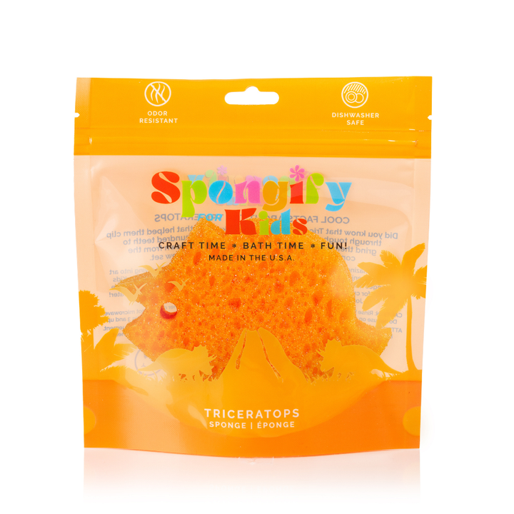 Spongify™ Bath Sponge for Kids - Triceratops Dinosaur