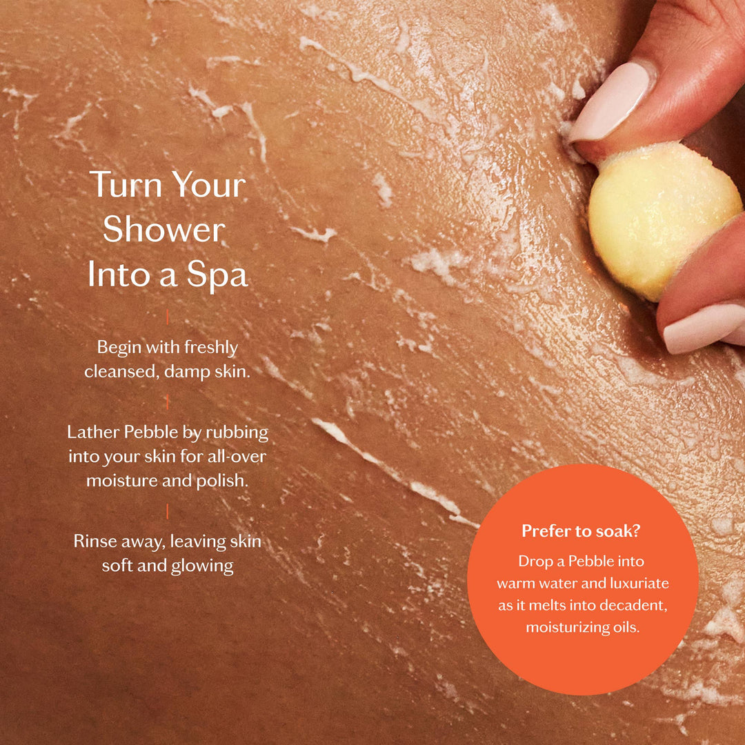 Amber & Vanilla Pebble | Deep Moisturizing Bath & Shower Oil
