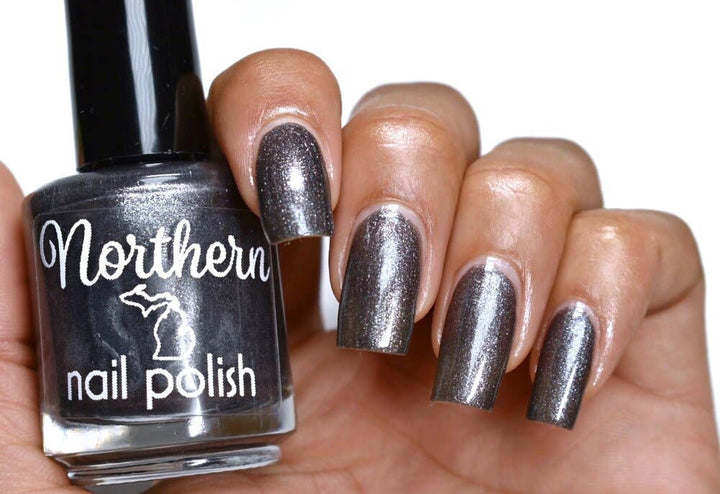 Marquette: Nail Polish Dark Gray Shimmer Toxin-Free Vegan Eco