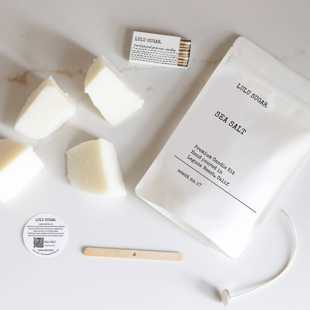 SEA SALT Premium Candle Kit 12 oz | Candle Refill Kit