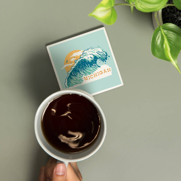 Michigan Waves - Ceramic Coaster