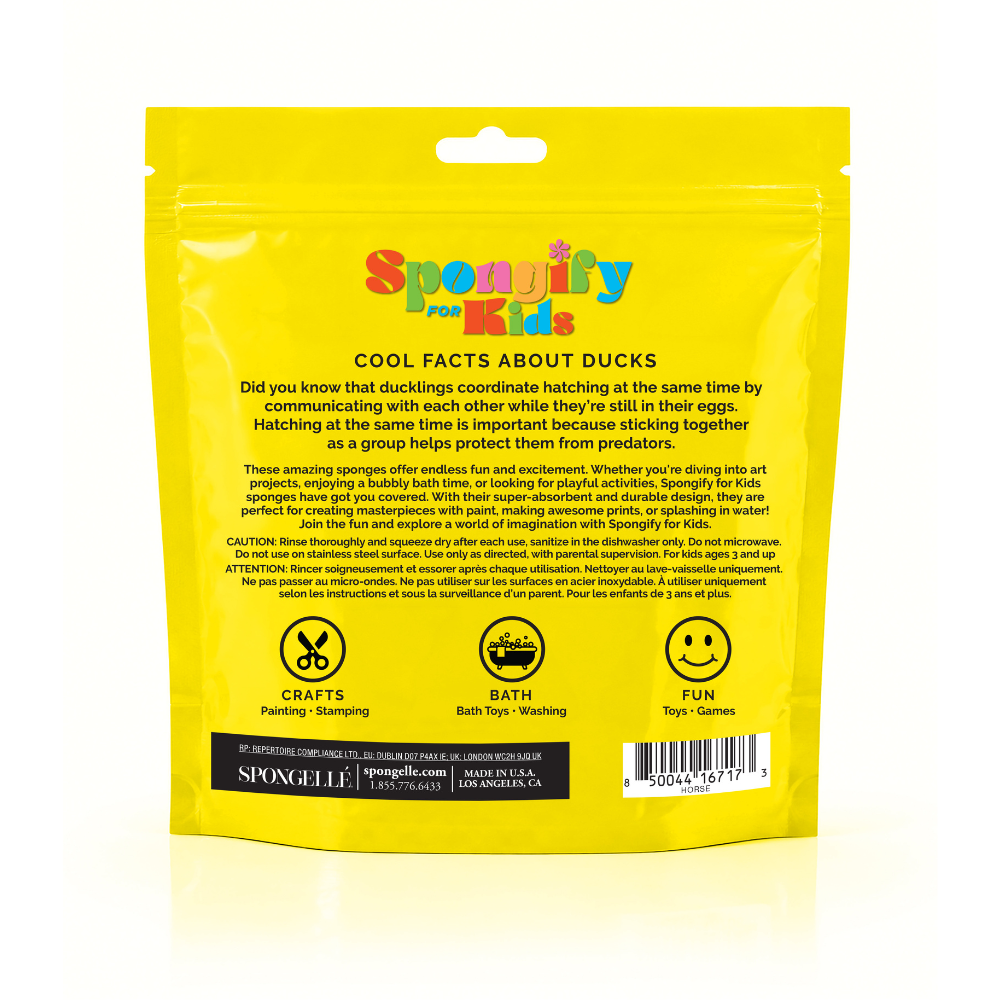 Spongify™ Bath Sponge for Kids - Duck Farm Animals