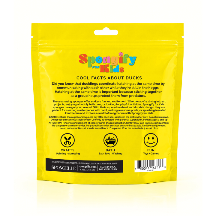 Spongify™ Bath Sponge for Kids - Duck Farm Animals