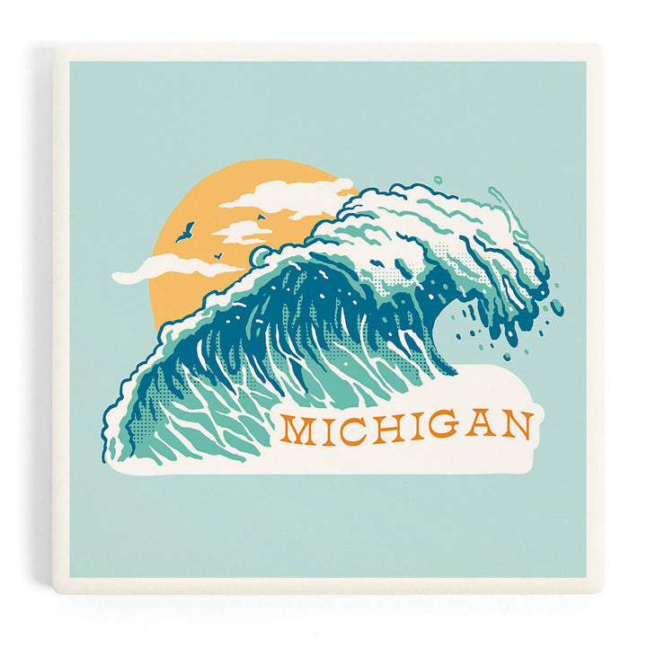 Michigan Waves - Ceramic Coaster