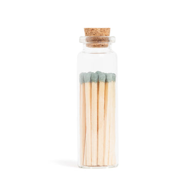 Marine Sage Color Tip Matches in Small Corked Vial