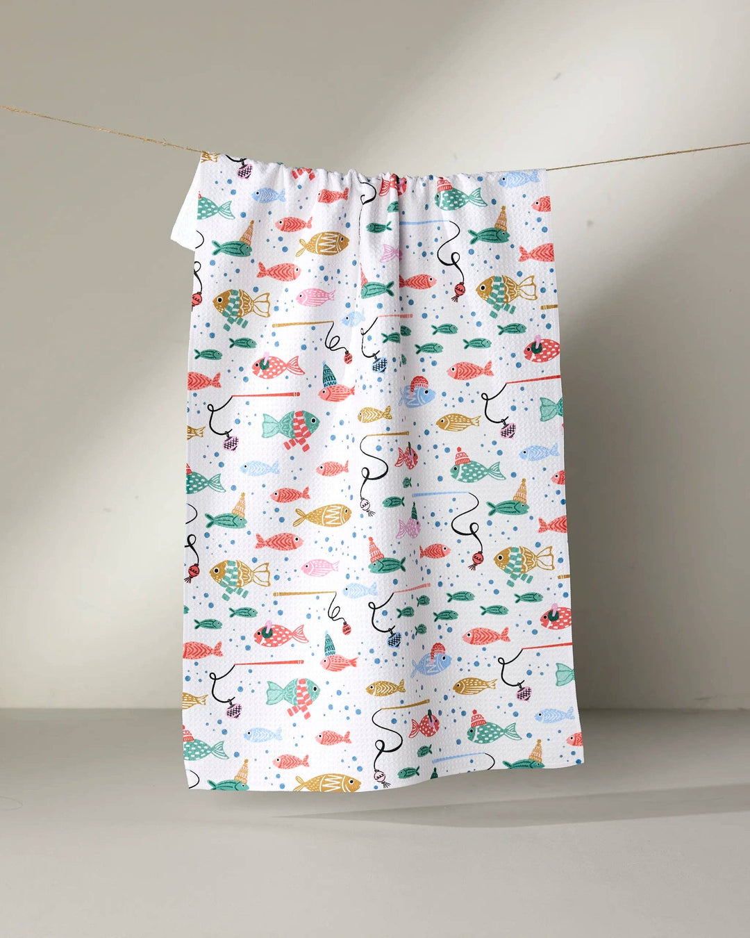 Light Holiday Fish Tea Towel