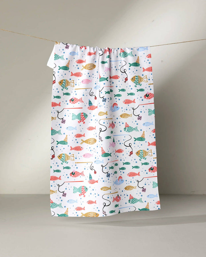 Light Holiday Fish Tea Towel