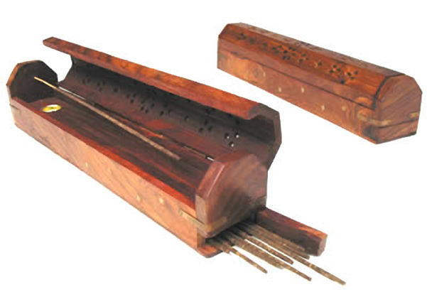 Hand Carved Wooden Incense Burner Box
