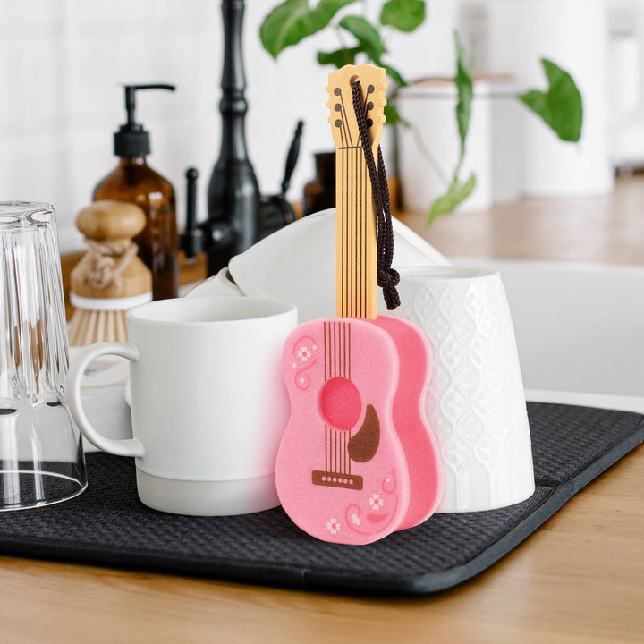 Dolly Parton Pink Guitar Bottle Brush