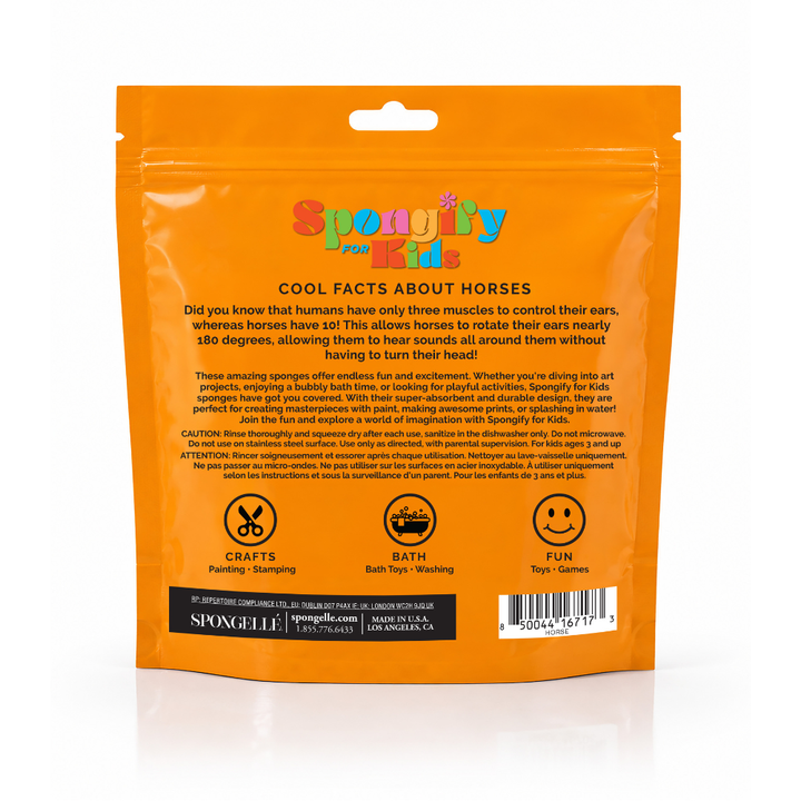 Spongify™ Bath Sponge for Kids - Horse Farm Animals
