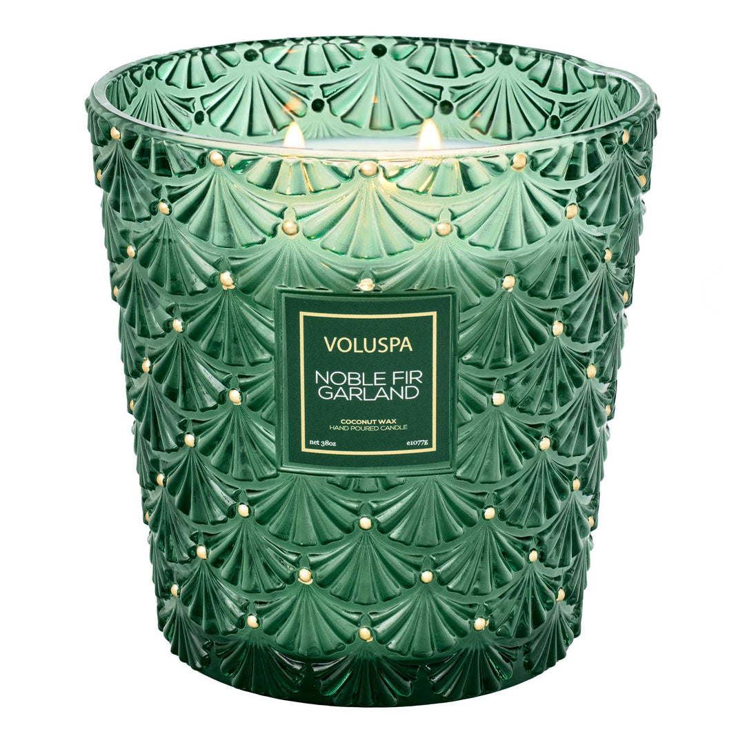 Noble Fir Garland 3 Wick Hearth Candle