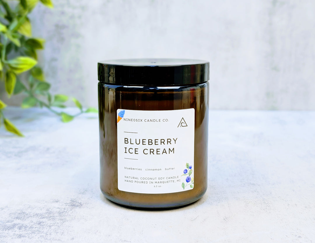 Amber Jar Candle - Blueberry Ice Cream