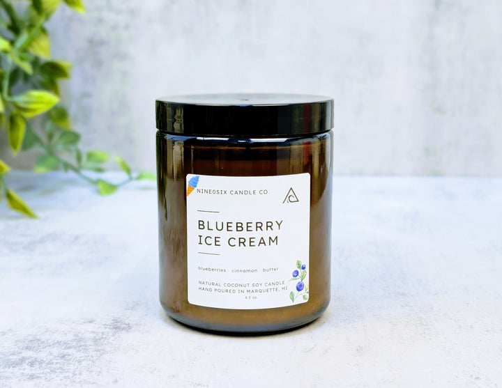 Amber Jar Candle - Blueberry Ice Cream