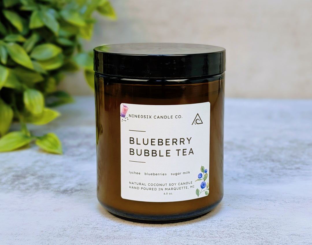 Amber Jar Candle - Blueberry Bubble Tea