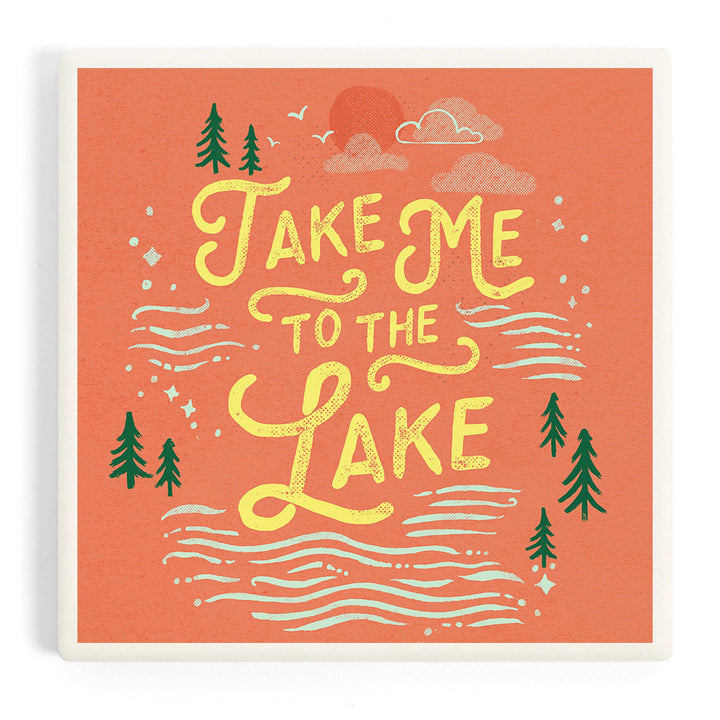 Take Me To The Lake - Ceramic Coaster
