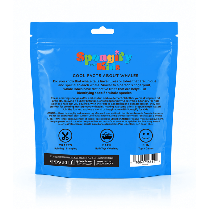 Spongify™ Bath Sponge for Kids - Whale Sea Animals