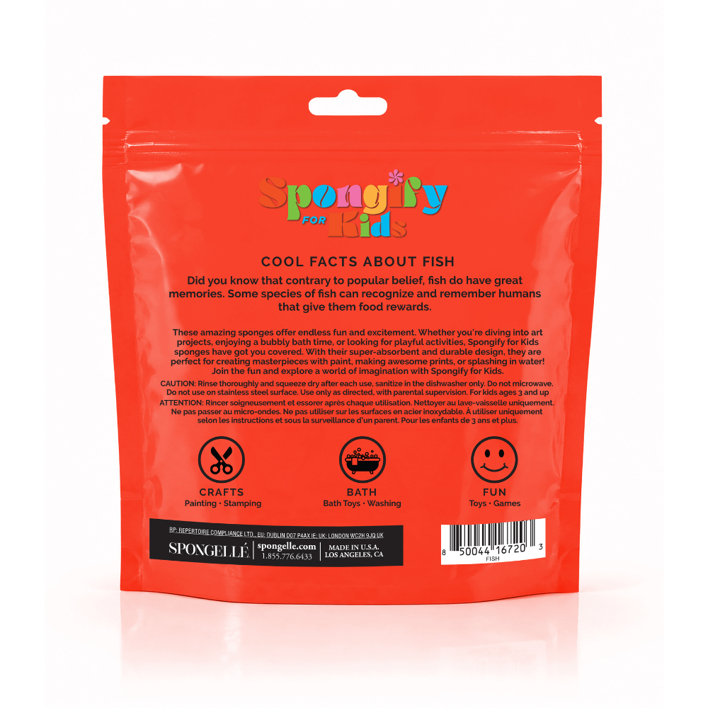 Spongify™ Bath Sponge for Kids - Fish Sea Animals