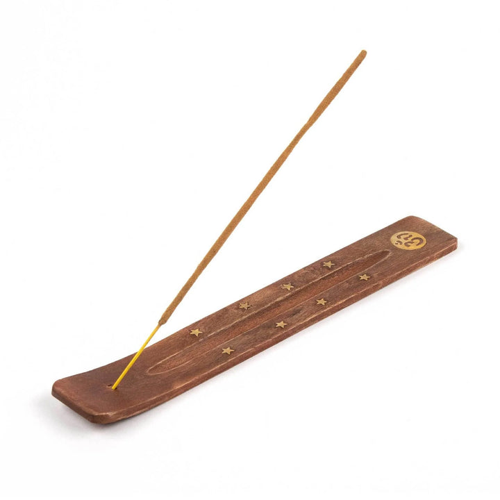 Wooden Incense Ash Catchers - Wood & Brass