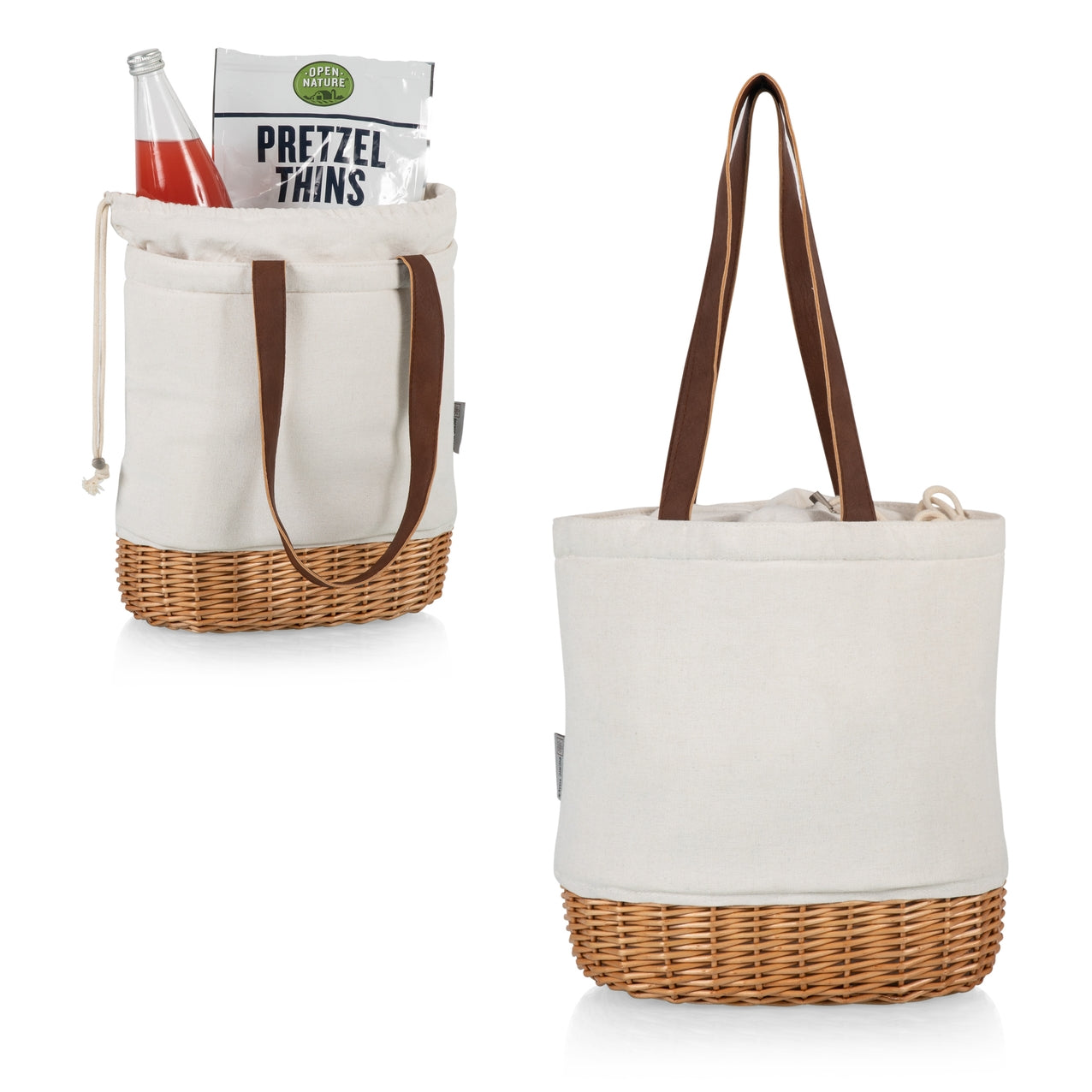 Pico Willow and Canvas Lunch Basket - Natural Canvas - Core