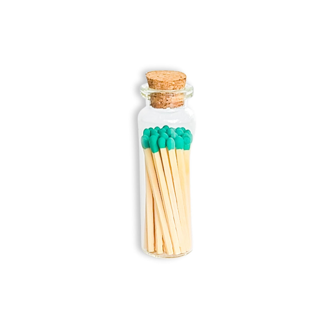 Aqua Matches in Small Corked Vial
