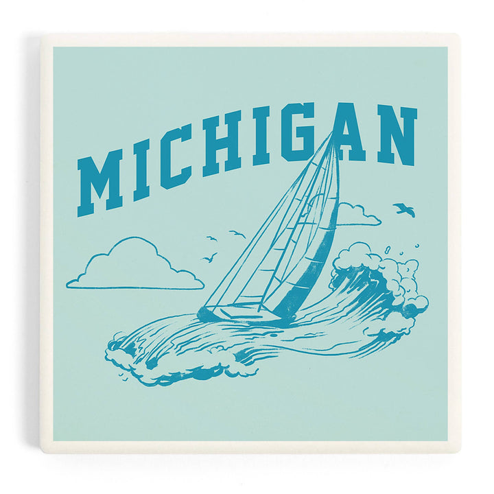 Michigan Sailboat - Ceramic Coaster