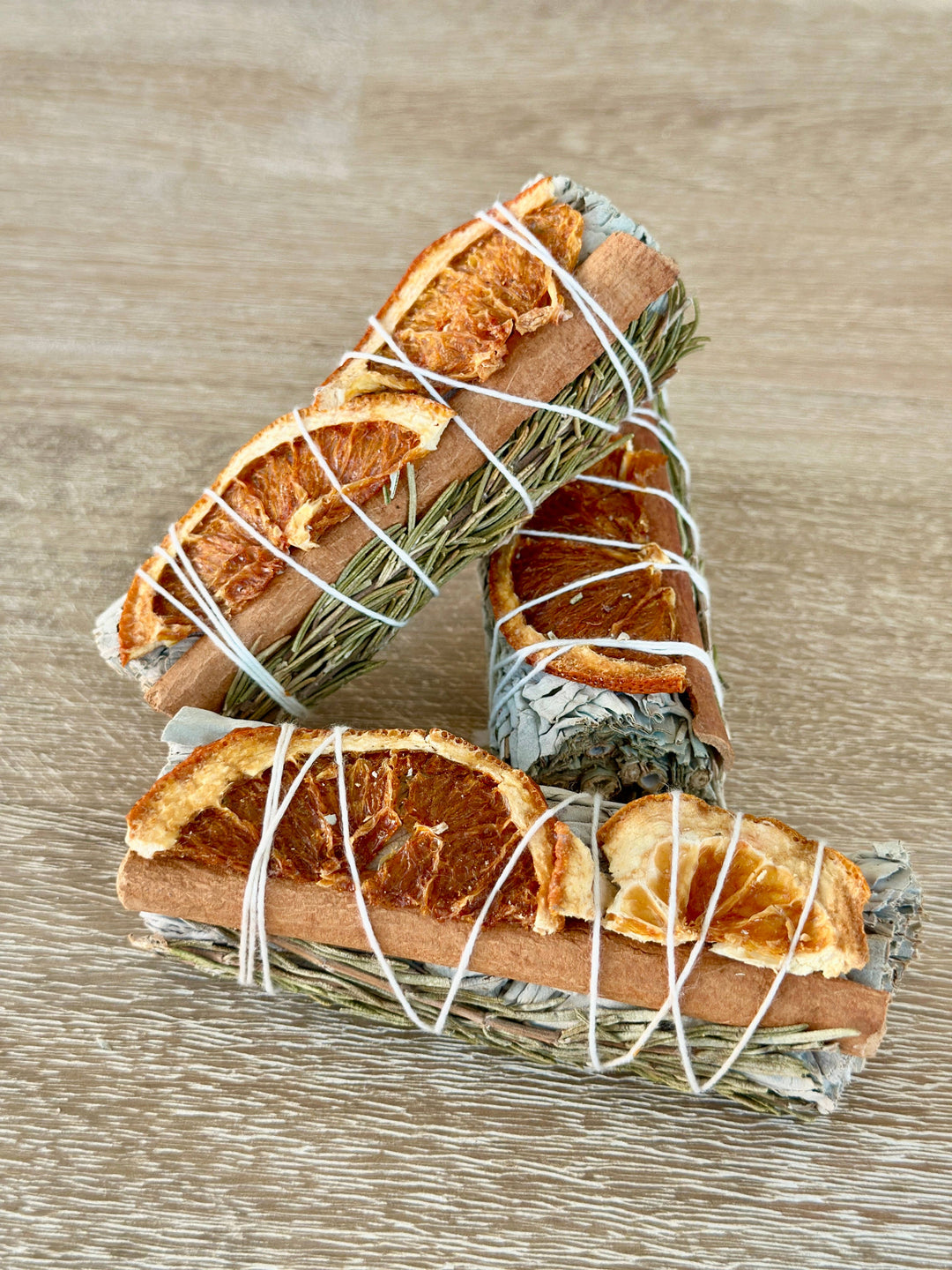 White Sage Sticks w/ Orange Slices, Cinnamon & Rosemary