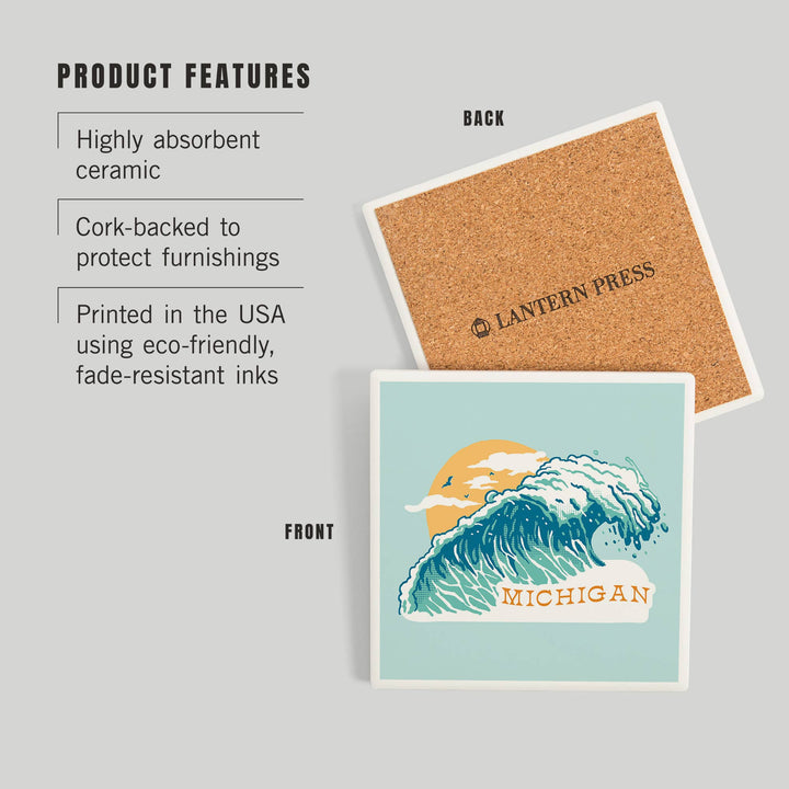 Michigan Waves - Ceramic Coaster
