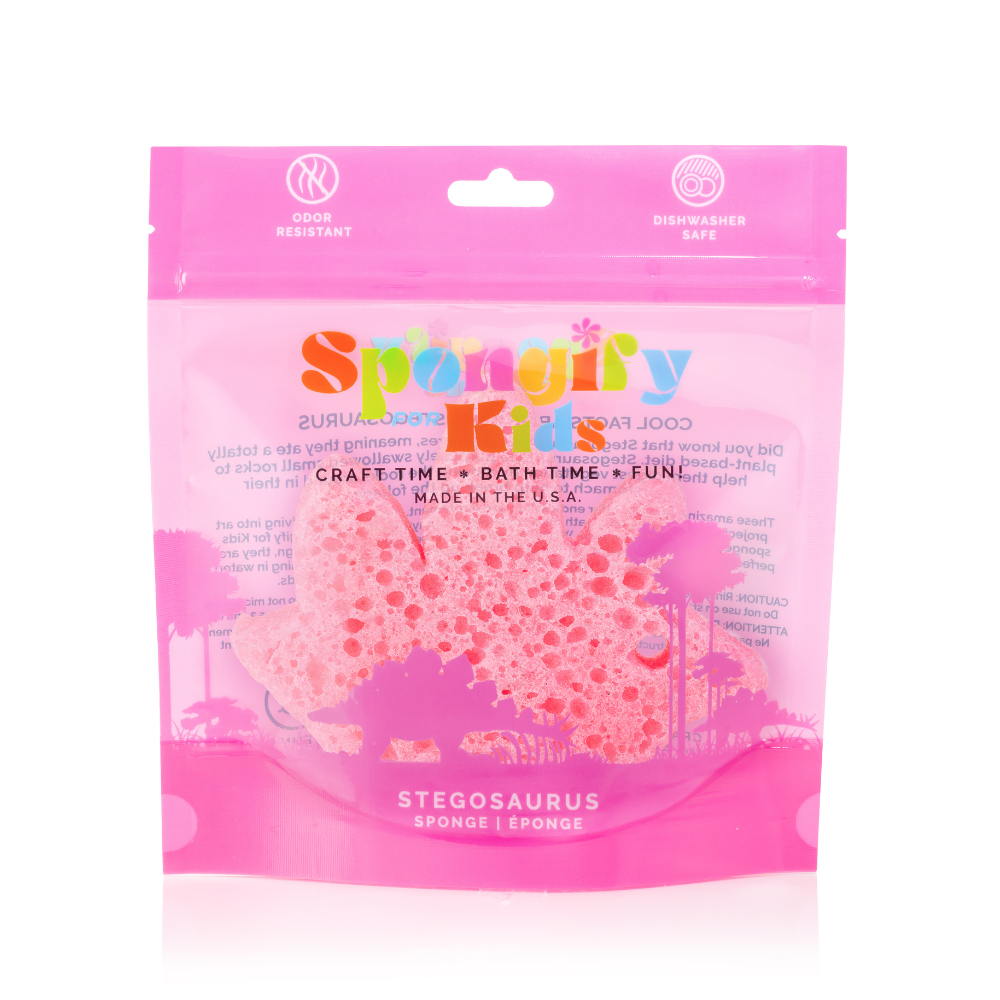 Spongify™ Bath Sponge for Kids - Stegosaurus Dinosaur