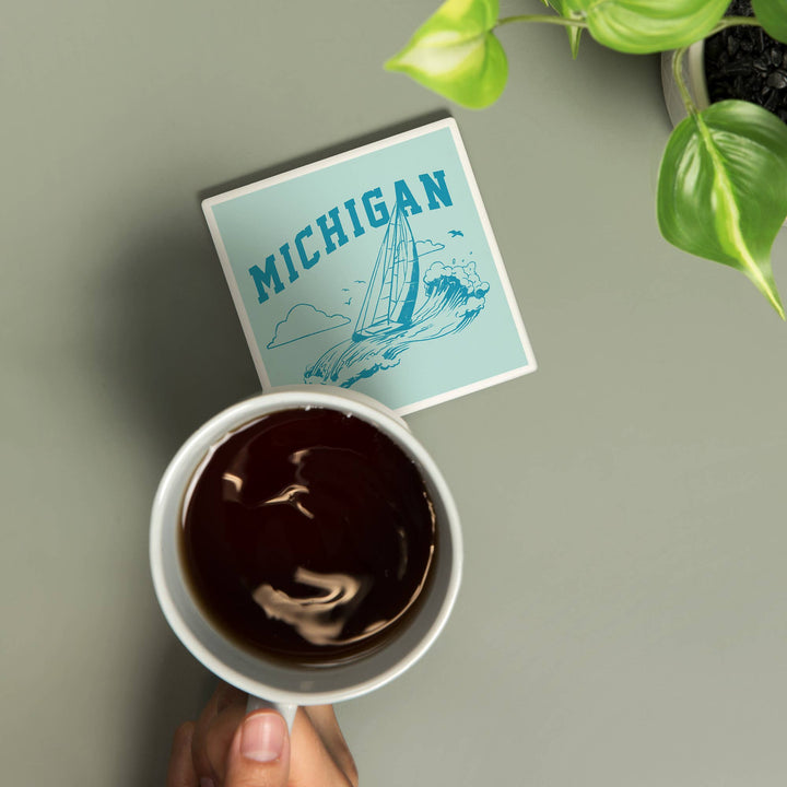 Michigan Sailboat - Ceramic Coaster