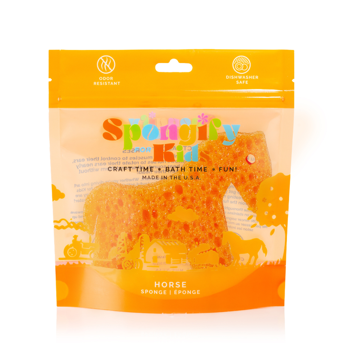 Spongify™ Bath Sponge for Kids - Horse Farm Animals