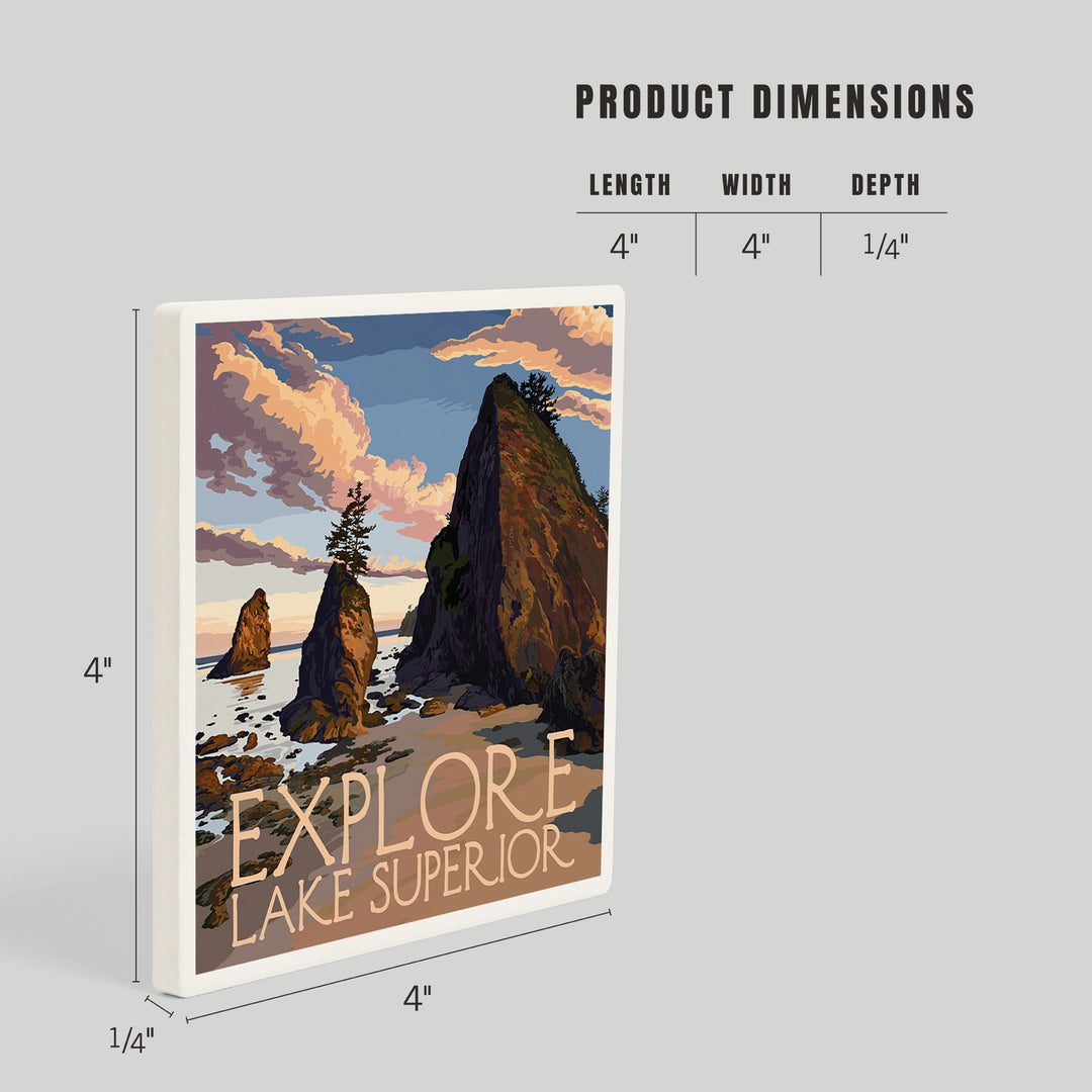 Explore Lake Superior - Ceramic Coaster
