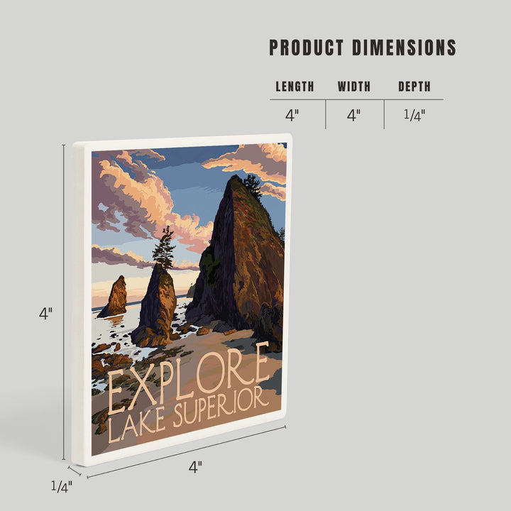 Explore Lake Superior - Ceramic Coaster