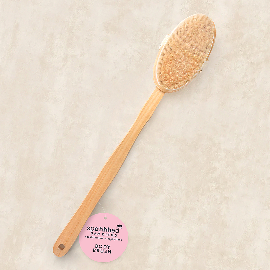 Long Wooden Bath Brush - Detachable