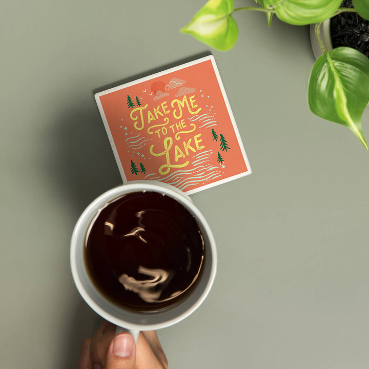 Take Me To The Lake - Ceramic Coaster