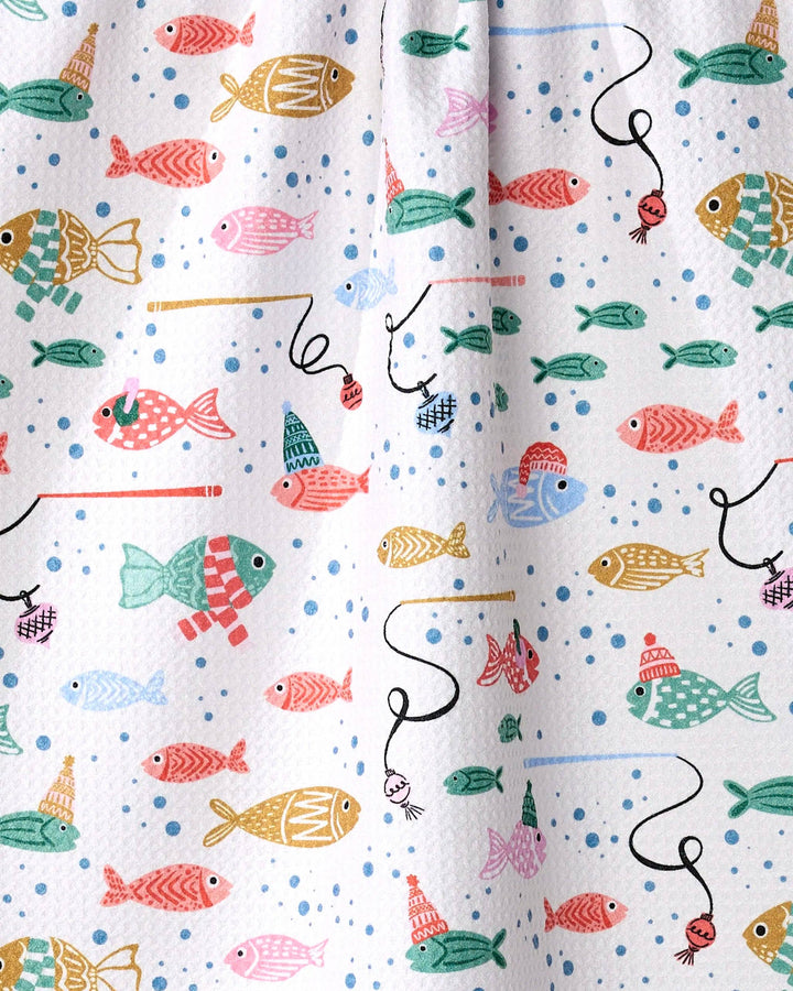 Light Holiday Fish Tea Towel