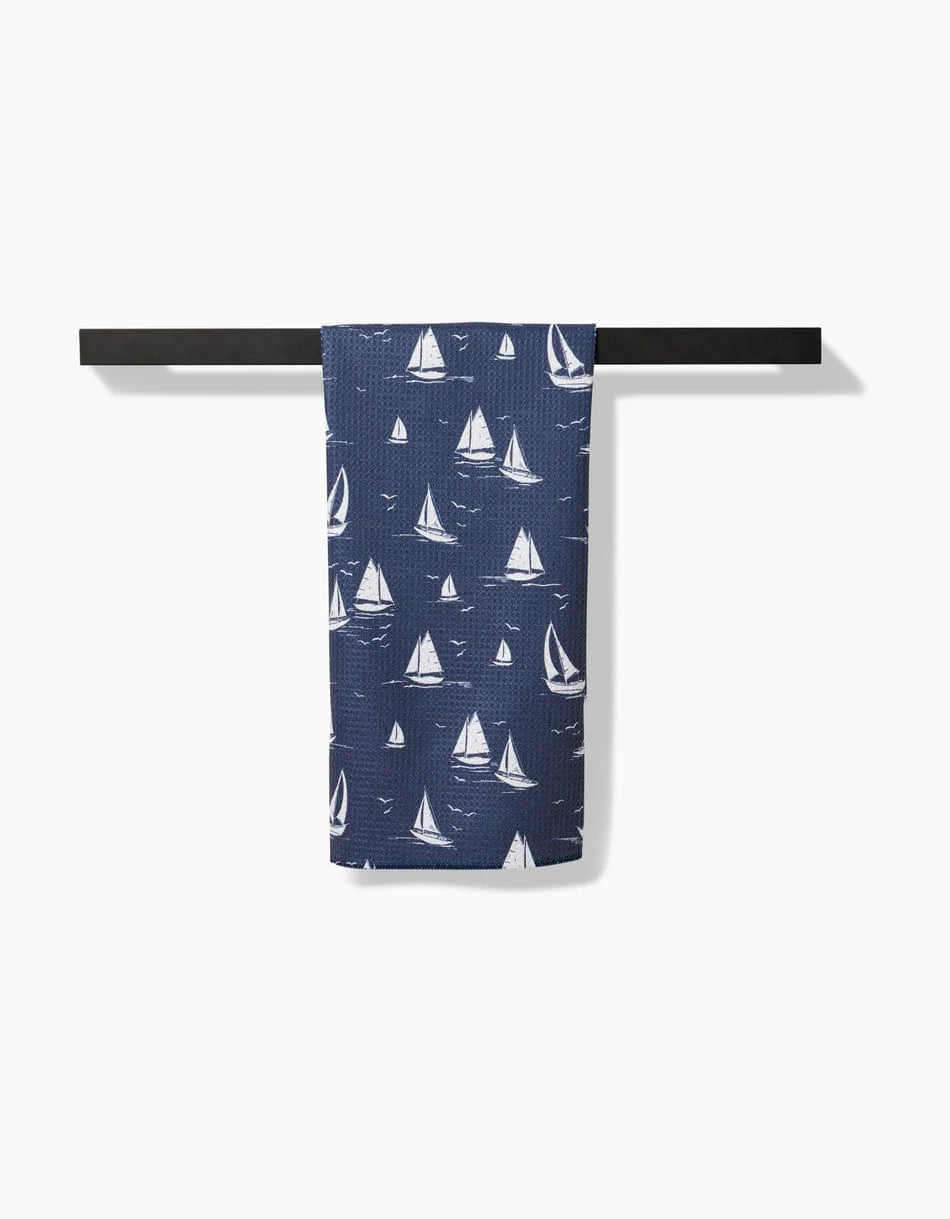 Navy Race Day Tea Towel