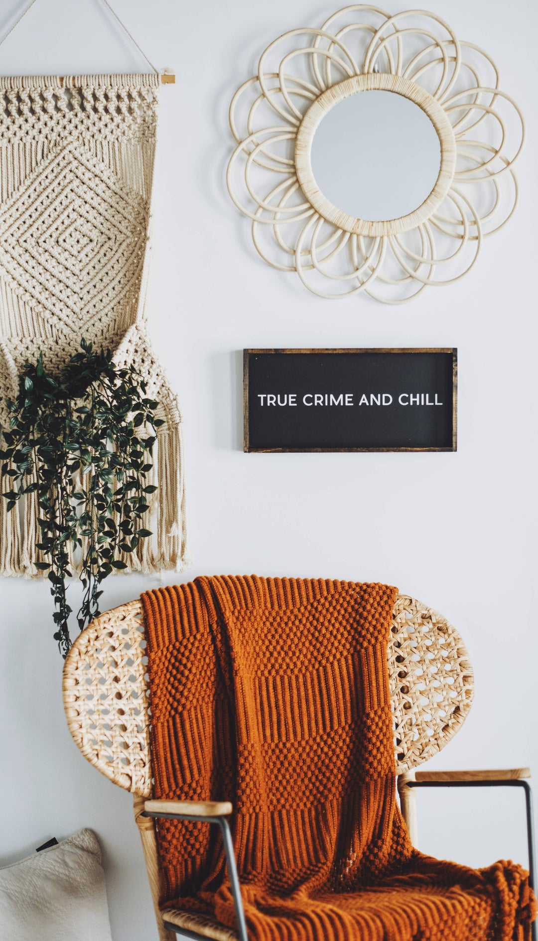 True Crime & Chill Wood Sign