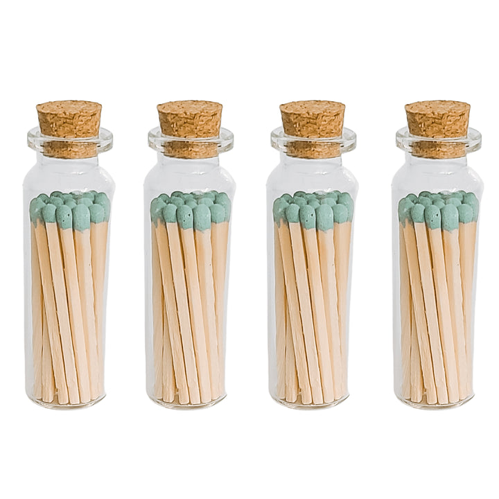 Marine Sage Color Tip Matches in Small Corked Vial