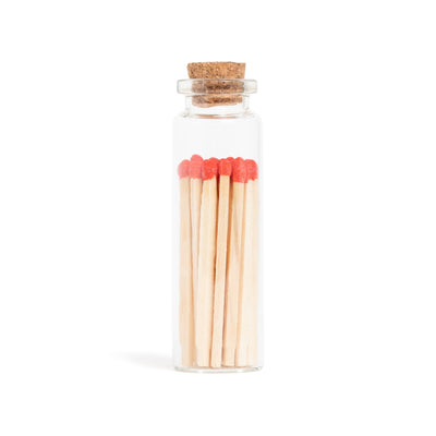 Cherry Red Matches in Small Corked Vial
